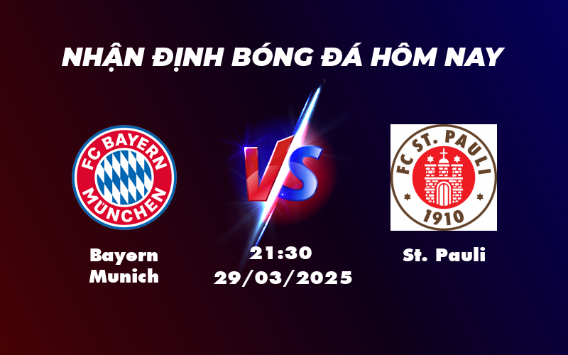 Nhận định soi kèo Bayern Munich vs St Pauli Hùm Xám thị uy sức mạnh 1 bayern munich st pauli 29 03 bundesliga
